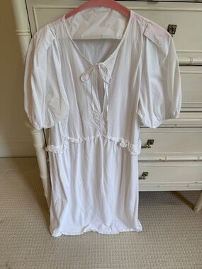 Zara Puff Sleeve Cotton Midi Dress